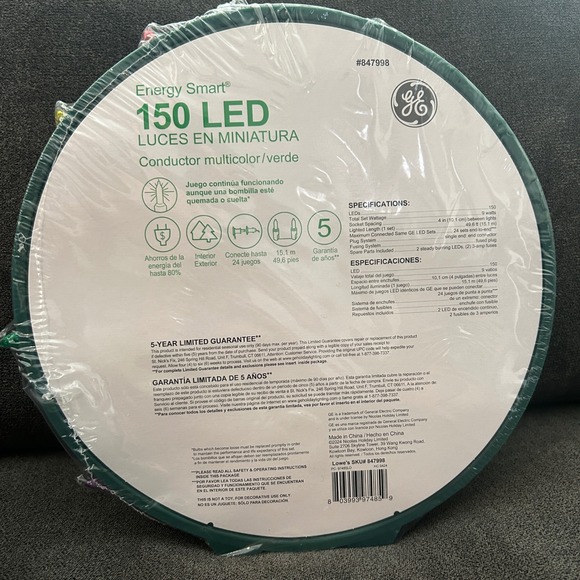 GE Energy Smart 150 LED Miniature Lights Multicolor Green Wire 49.6ft 847998 - Picture 3 of 8